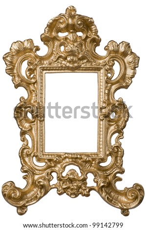 Little gold-plated picture frame (with clipping path)