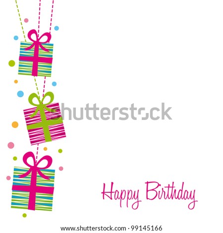 cute gifts over white background, birthday. vector illustration