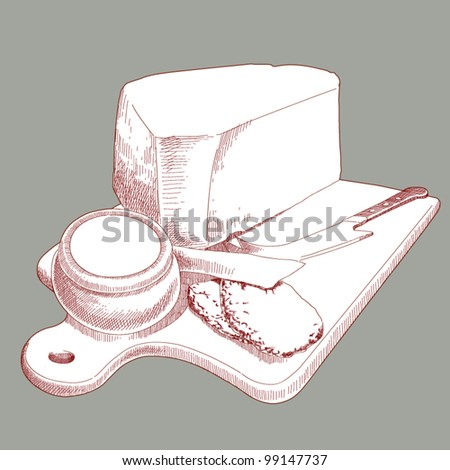 Vector Hand Drawn Cheese