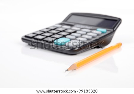 Calculator and color pencil