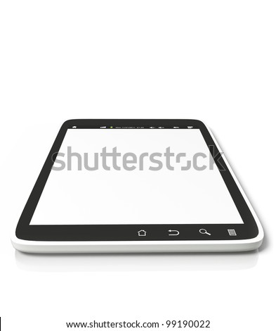 3D: Illustration of the Tablet PC on a white background, mobile technology