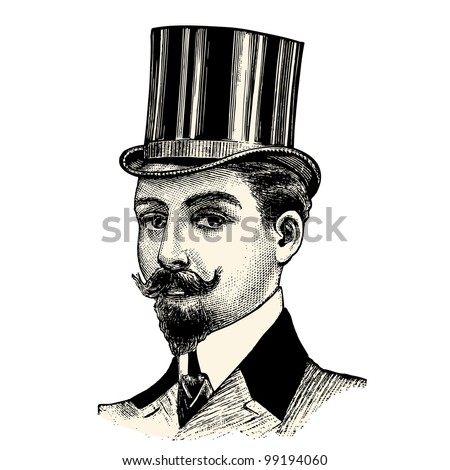 Top hat - vintage engraved illustration - Catalog of a French department store - Paris 1909