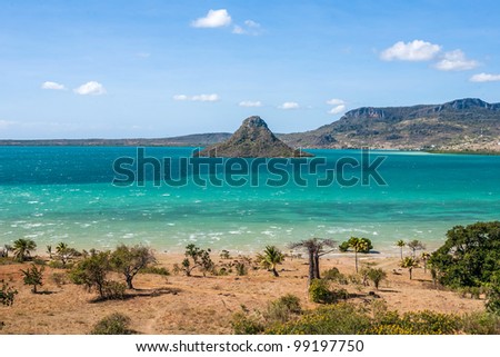 The sugarloaf of Antsiranana bay (Diego Suarez), northern Madagascar Royalty-Free Stock Photo #99197750
