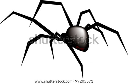 Clip Art Illustration of a Black Widow spider.