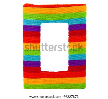 Rainbow photo frame isolated on white background