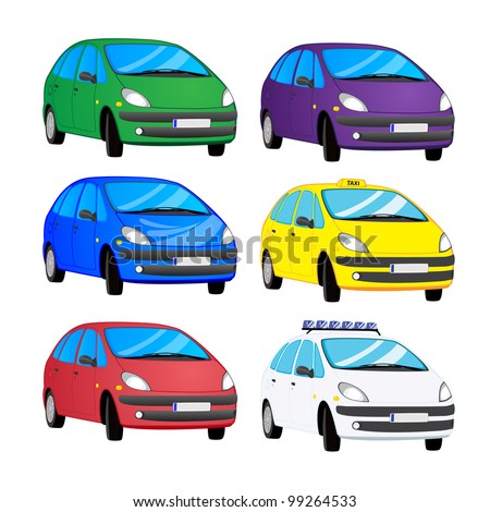 Vector set of color cars