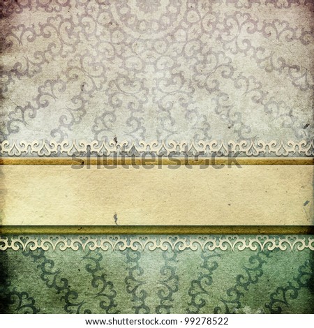 Retro background. Old paper greeting card