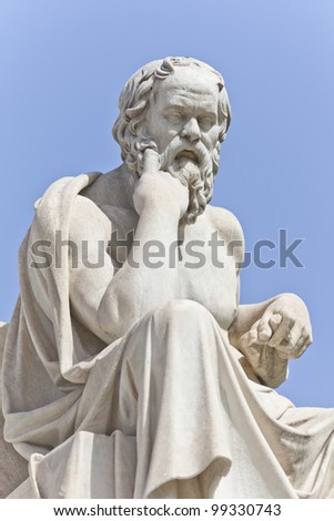 Socrates in front of the National Academy of Athens, Greece Royalty-Free Stock Photo #99330743
