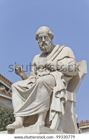 Platon in front of the National Academy of Athens, Greece Royalty-Free Stock Photo #99330779