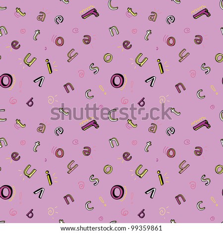 funny letters seamless pattern in vector