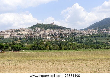 Assisi (Perugia, Umbria, Italy), panoramic view at summer