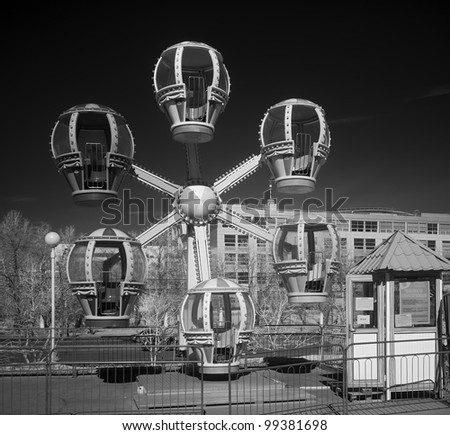 Children's merry-go-round at the Moscow circus - shot in the far infrared region of the spectrum