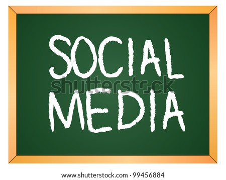 "social media" word written on chalkboard