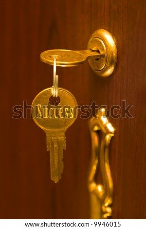 Golden key Success, abstract business concept