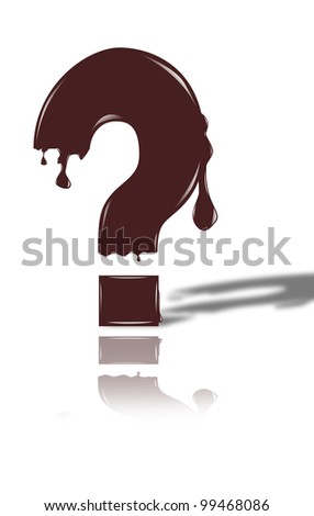chocolate question mark isolated on the white