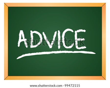 "advice" word written on chalkboard