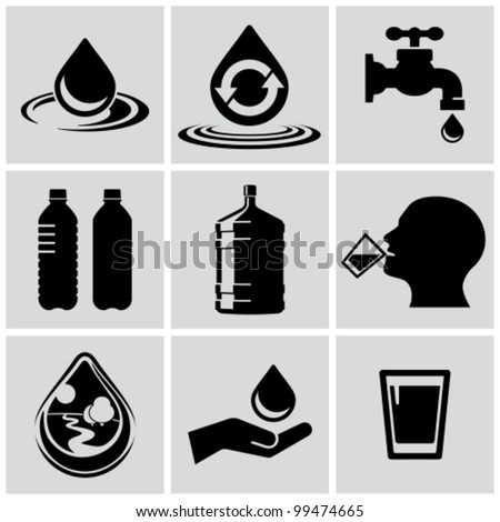 Water related icons set. Royalty-Free Stock Photo #99474665