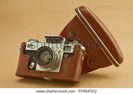 Model of classical 35 mm camera in the middle of the nineteenth century