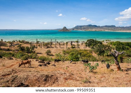 The sugarloaf of Antsiranana bay (Diego Suarez), northern Madagascar Royalty-Free Stock Photo #99509351
