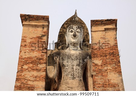 Ancient temple at Sukhothai historical park, Thailnd