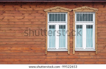 Window in the old wooden house