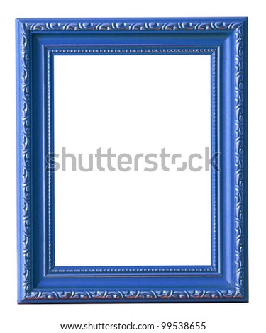 The blue photo frame isolated on white