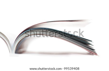 Selective focus image of magazine in profile Royalty-Free Stock Photo #99539408