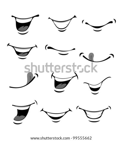 Set of smiling mouth Royalty-Free Stock Photo #99555662