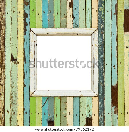 The isolated image of the colorful wooden picture frame