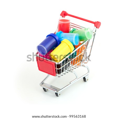 shopping cart isolated on the white background