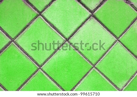 green mosaic tiles floor