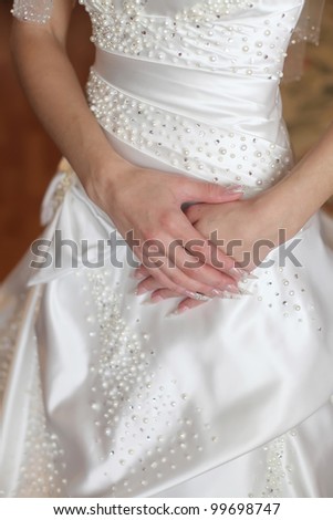 wedding dress bridal and manicure