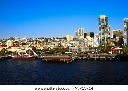 A view of downtown San Diego from the water.