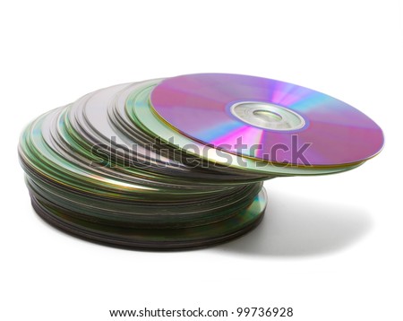 CD stack isolated on white background Royalty-Free Stock Photo #99736928