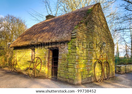 Old Irish cottage house Royalty-Free Stock Photo #99738452