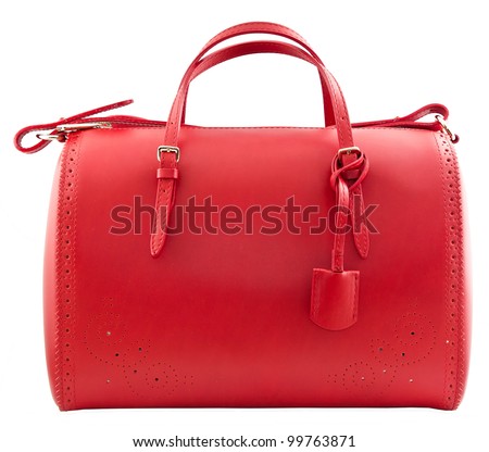 Red women bag isolated on white background Royalty-Free Stock Photo #99763871