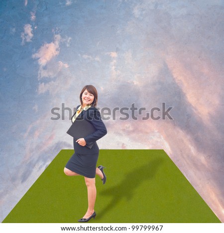 Portrait  happy business woman