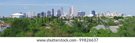 New Orleans skyline view from uptown
