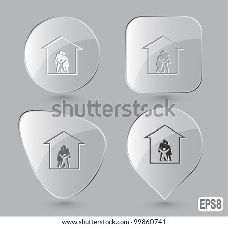 Family. Glass buttons. Vector illustration.