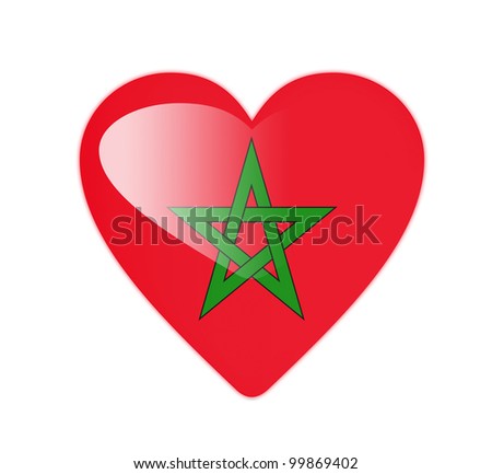 Morocco 3D heart shaped flag