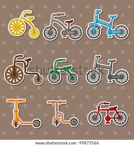 cartoon Bicycle stickers