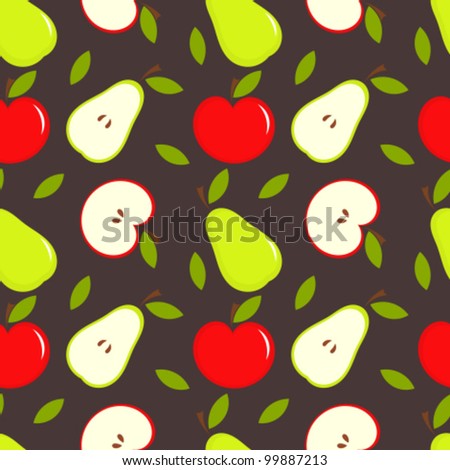 Seamless texture with apples and pears