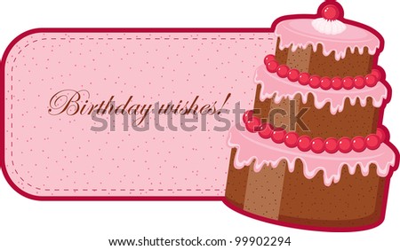 Birthday wishes with chocolate cake