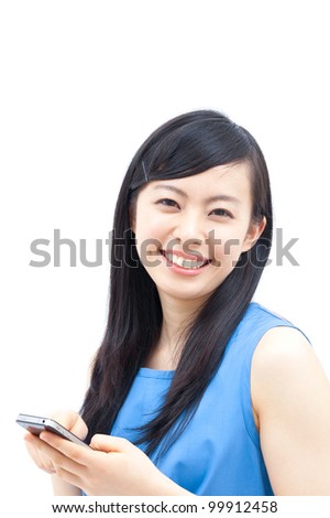 young beautiful girl using mobile phone