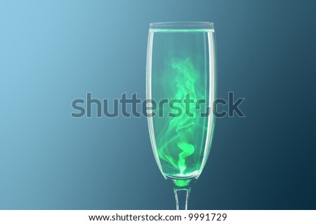 The reactant is dissolved in a glass with a liquid