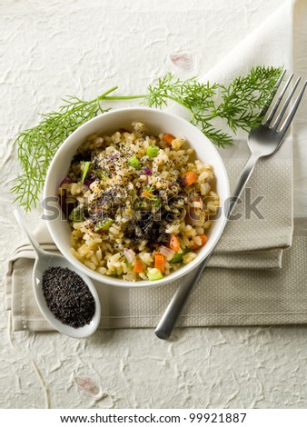 risotto with poppy seed and carrots,healthy food