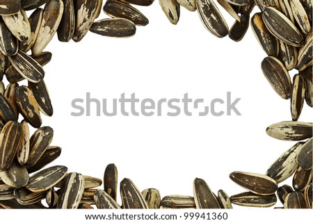 Frame of sunflower seeds