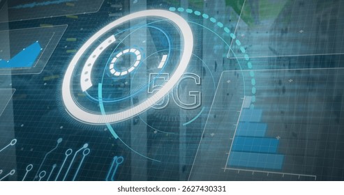 Image of 5g and data processing over servers. computers, network, data processing, communication and technology concept digitally generated image. - Powered by Shutterstock - Get 15% off with code: PIKWIZARD15
