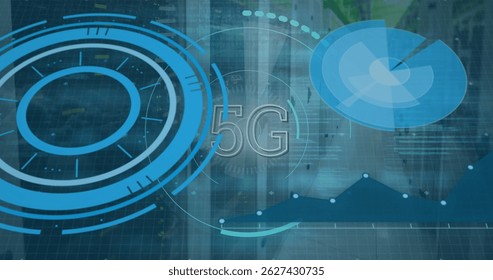 Image of 5g and data processing over servers. computers, network, data processing, communication and technology concept digitally generated image. - Powered by Shutterstock - Get 15% off with code: PIKWIZARD15