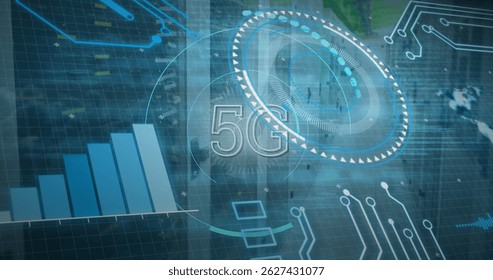 Image of 5g and data processing over servers. computers, network, data processing, communication and technology concept digitally generated image. - Powered by Shutterstock - Get 15% off with code: PIKWIZARD15